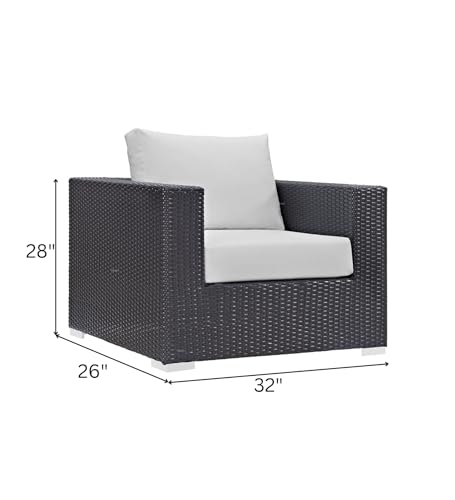 Image of Amazon Brand - Solimo Solara Outdoor 3 Piece Sofa Set | Balcony Sofa | Patio Furniture Sets | Conversation Sets | Wicker | Garden | Balcony | (Brown-White)