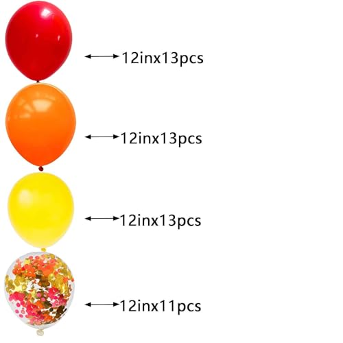 Image of We Moment 12 Inch Red Orange Yellow Balloons with Red Orange Yellow Confetti Balloons,50pcs,for Thanksgiving Boys' Birthday Party Decorations