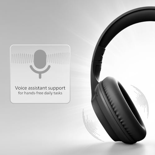 Image of PHILIPS TAH4050 Wireless Bluetooth Headphones with Mic, 40mm Dynamic Drivers, Bluetooth 6.0, Up to 30H Playtime, Dual Device Pairing, USB-C Fast Charging, AUX Support, Over-Ear Headset, Black