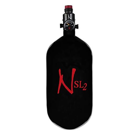 Ninja Carbon Fiber HPA Tank - 77/4500 SL2 - Adjustable Reg - Black/Red