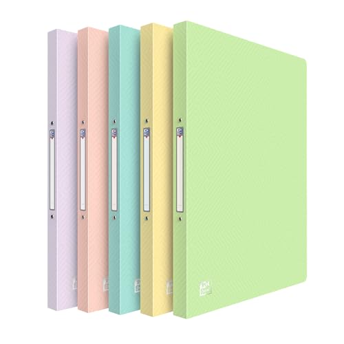 Oxford Urban Ringbuch-Ordner A4, aus Kunststoff, 2cm Rückenbreite, 2 Ringe, blickdicht sortiert pastell, 10 Stück