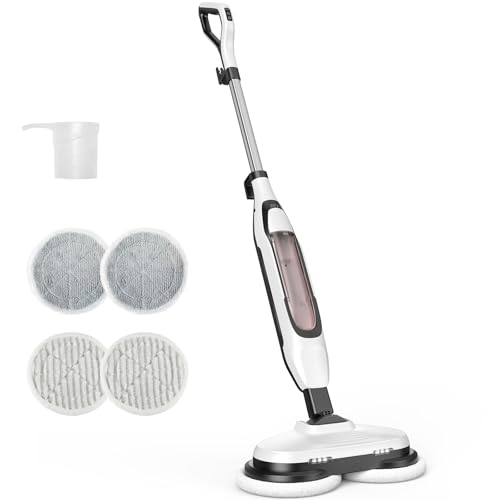 Image of OLIXIS Steam Mop, All-in-One Scrubbing Steam Mops for Floor Cleaning with Rotating Pads, Floor Steamer with 2 LED Lights, 4 Cleaning Modes, Swivel Steering, 16.4 FT Cord, Safe for Hardwood and Tile