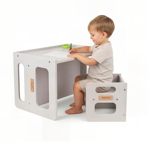KiddyMoon Kindertisch Mit Stuhl Für Kinder Runde Tresor Kanten...