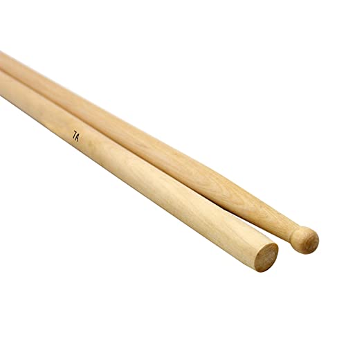 1 par de baquetas para batería 7A de madera de arce, con punta de madera, accesorios para percusión, ideal para principiantes y adultos miniatura 5