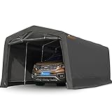 KING BIRD 10' x 20' Heavy Duty Anti-Snow Carport, Peak Style Roof Instant Garage Car Canopy with Reinforced Ground Bars