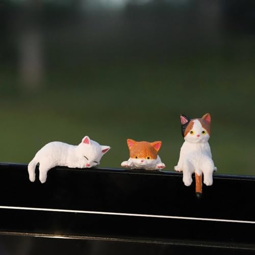 Image of Craft Figurine Computer Monitor Decors Office TV Monitor Small Cat Statue Style B| Decorative Figurine | Home Decor Idol | Showpiece