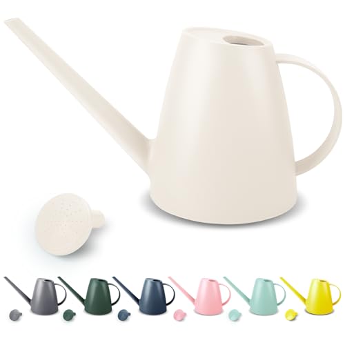1.8L Watering Can for Indoor Plants Small Watering Can with Long Spout & Removable Nozzle Plastic Indoor Water Can for House Plants Garden Flowers(Approx. 1/2 Gallon)