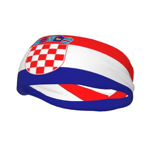 Banda deportiva de moda para el sudor con la bandera de la República de Croacia de WHJSHOP que absorbe el sudor para hombres y mujeres