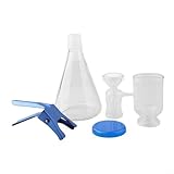 ZAMETTER Labor-Vakuum-Filtrationseinheit, Glasfilterausrüstung, Vakuum-Filtrationseinheit, 1000 ml, Boro3.3, Glas-Laborfilterflasche mit Sandkern-Filterkopf (250 ml)