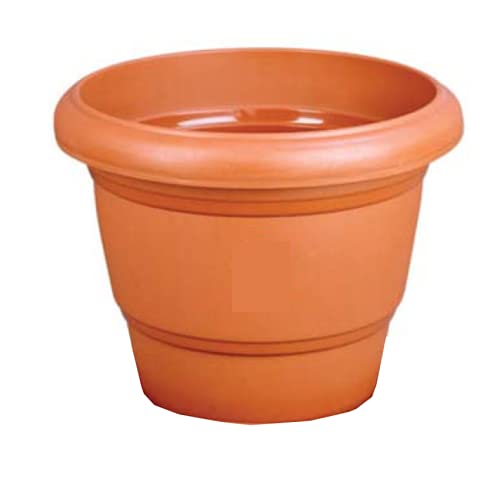 SHOPATHON INDIA Round Big Plastic Outdoor Garden Flower Planter Pot 24 Inch Container Teracota Brown - Single (B095N3KZRW) Amazon Price History, Amazon Price Tracker