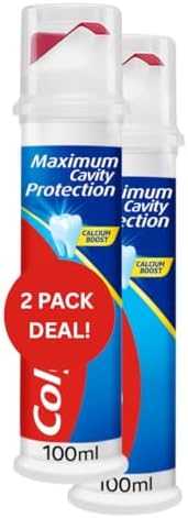 2 Pack Toothpaste 100ml Each – Pump Dispenser, Fresh Mint, Maximum Cavity Protection Formula 2X 3.5 fl oz. image 2