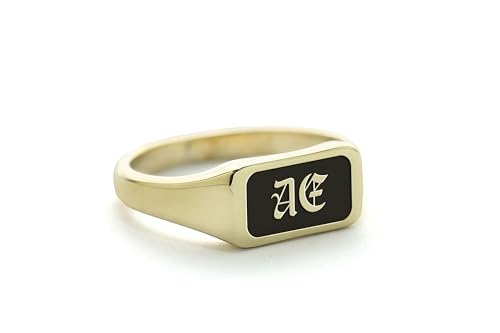 Bague initiale texte personnalisé forme rectangulaire le cadeau intime parfait