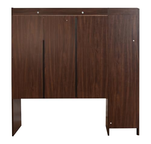 Image of DeckUp Plank Versa Engineered Wood Study Table and Office Desk (Walnut and White, Matte Finish)