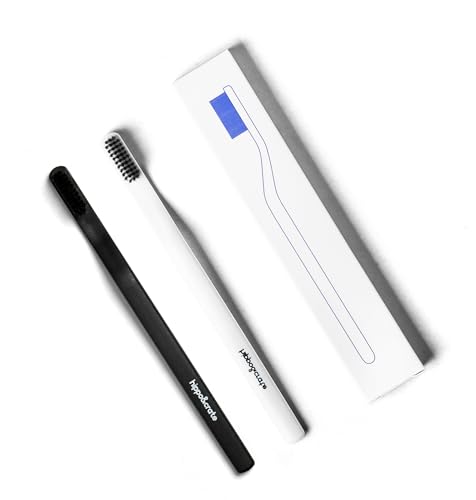 Luke's Gift HippoCrate Charcoal Toothbrush with Soft Bristles, Dentist Approved (4 Counts)