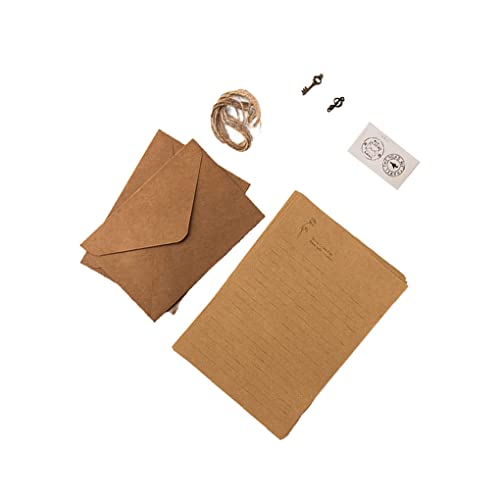 Allayu Paquete de 12 sobres Kraft artesanales, accesorios de estampado de papel de letras multicolores, pegatina de sello, suministro de papelería Vintage, tipo 9 Cover