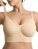 GEWIMO Bralettes for Women with Support Comfortable Bras No Underwire Seamless Everyday Bras Nude