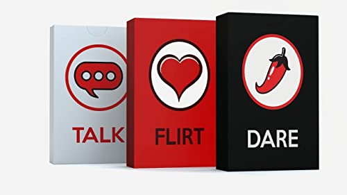 Image of Awestuffs Fun Games & Game Night Party Games for Couples - Talk Flirt Dare (3 in 1) Tabletop Game