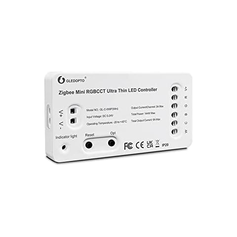 GLEDOPTO ZIGBEE 3.0 +2.4G PRO Mini RGBCCT Controller DC5-12-24V, max Power 144W Compatible with Amazon Echo Plus, Tuya Smartlife and More ZIGBEE3.0 Gateways Cover