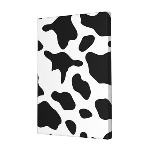 Tableau pour mur vide : toile moderne de vache noire et blanche OUSIKA 45x30