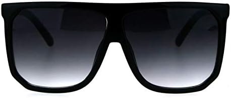 PASTL Oversized Style Sunglasses Flat Top Square Unisex Modern Fashion UV 400 (matte black, 62)