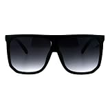 PASTL Oversized Style Sunglasses Flat Top Square Unisex Modern Fashion UV 400 (matte black, 62)