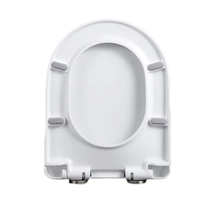 Sedile WC, Sedile WC Soft Close Sedile WC Slow Close Copriwater Copriwater Bianco Sedile WC a Forma di D Facile da Pulire e Fissaggio dall'alto Cerniere regolab
