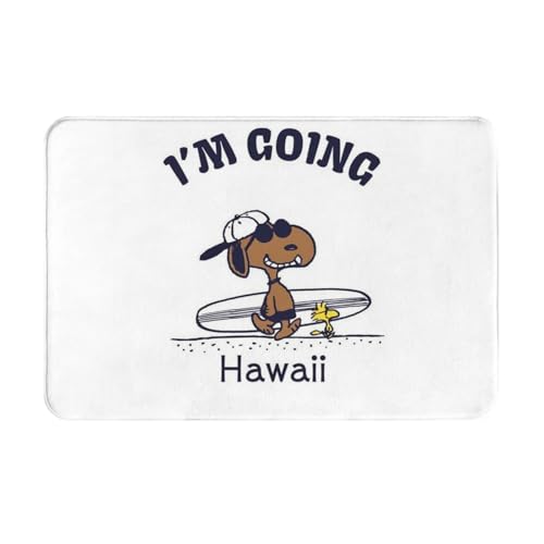 玄関マット スヌーピー ハワイ (3) トイレマット バスマット 吸水速乾 滑り止め 抗菌 防臭 丸洗い可能 おしゃれ ふわふわ 柔らかい 40×60cm