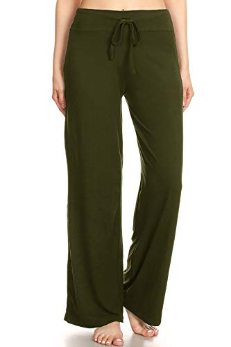 Image of Leggings Depot Women's Wide Leg Drawstring Pajama Pants for Lounge, Sleep