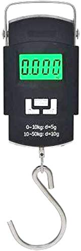 BoostyBoosty® Digital Hanging Scale 50kg/110lb – Portable Luggage & Fish Scale with Backlit LCD Display, Stainless Steel Hook, and High Precision Sensor, 50 kg Kanta Digital Weighing Scale (Black)