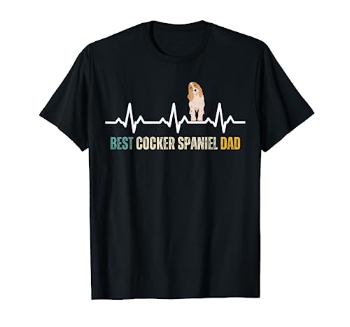 El mejor Cocker Spaniel para papá Heartbeat, retro, vintage, para amantes de perros Camiseta