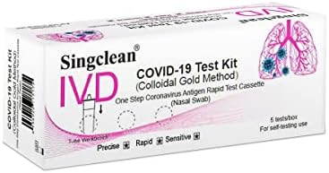 SINGCLEAN COVID-19 TEST KIT (5er Set, Antigen Laien-Schnelltest Corona SARS-CoV-19, Abstrich in der vorderen Nase)...