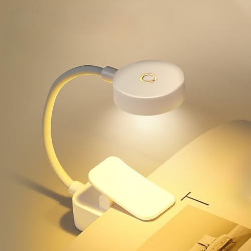 Clip On Reading Light Eye Caring 3 cores e temperaturas giram braço pescoço de ganso para leitura, artesanato, desenho, trabalho