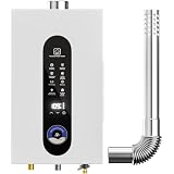 Tankless Water Heater Propane, 14L On Demand Water Heater with LED Display, Indoor Installation, Max 3.7GPM, 95540BTU Propane Water Heater for Bathroom Kitchen