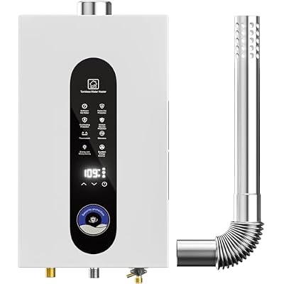 Tankless Water Heater Propane, 14L On Demand Water Heater with LED Display, Indoor Installation, Max 3.7GPM, 95540BTU Propane Water Heater for Bathroom Kitchen