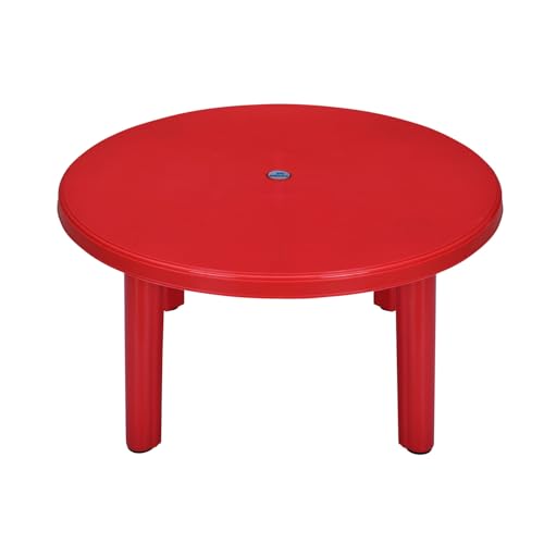 Image of Nilkamal Meridian Strong & Durable Plastic Table for Kids | Use for Playing, Studying | Dining Breakfast Table for Eating & Multipurpose | Laptop Desk |Bright Red