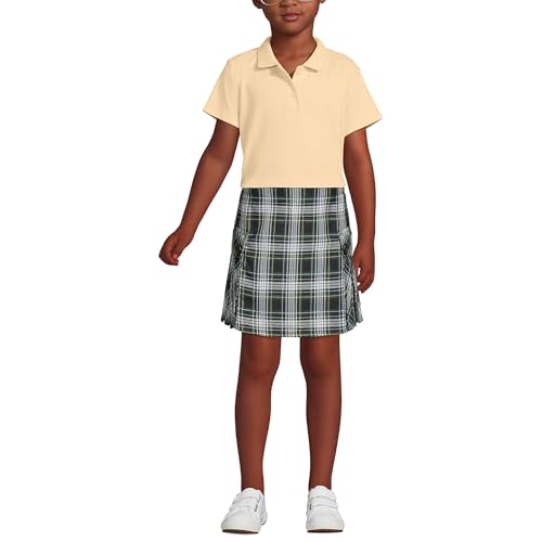 Image of Lands' End School Uniform Girls Short Sleeve Feminine Fit Interlock Polo Shirt