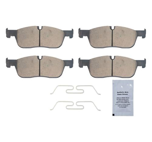 Image of HUSCH D1838 Front Ceramic Brake Pads Kit Fit For Jaguar E-Pace 2018-2019, For F-Pace 2017-2020, For XE 2017-2019, For XF 2017-2020, For Land Rover Discovery Sport 2015-2019