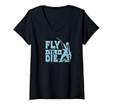 Photo Gallery donna fly til i die divertente pesca a mosca pun trendy fisher maglietta con collo a v Photo Gallery donna fly til i die divertente pesca a mosca pun trendy fisher maglietta con collo a v