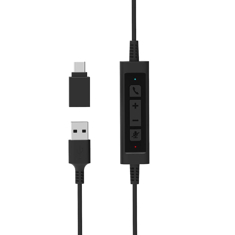 Casque micro stéréo Port Designs Pro On R 300 compatible tous PC USB-A USB-C