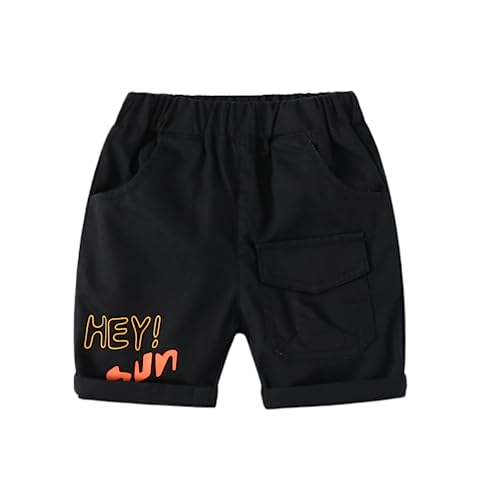 Yueary Shorts de sarja infantil de algodão confortável com estampa de desenho animado esportivo meni