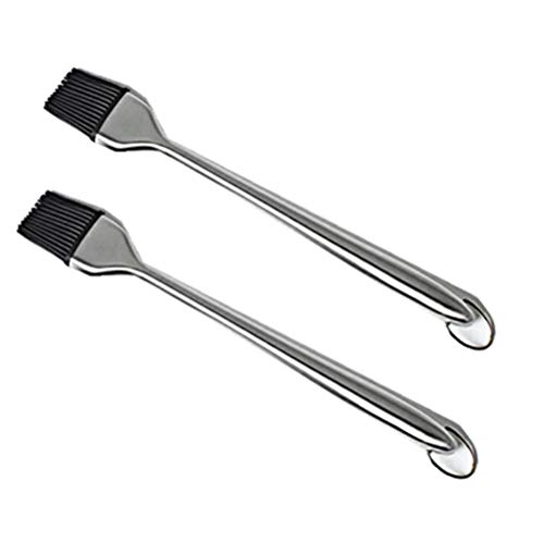 SWIHEL 2 PCS Barbecue Silicone Brush, Professional Kitchen Baking Cooking BBQ Basting Brush Basting Pastry Oil Brush With Stainless Steel Handle.