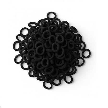 Baby Hair Ties for Girls & Kids, Soft Premium Cotton Mini Hair Elastic Rubber Bands, Stretchable No-Damage Non-Slip Small Ponytail Holders Tiny Hair Bands for Babies Toddlers & Children Black (Pack of 100)-image-22