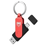 MOSDART 64GB USB C Dual Flash Drive with Keychain - 2 in 1 OTG USB 3.0 Type-C Thumb Drive Memory Stick for Android Phones, Computers, MacBook, iPad and More USB-C Devices, Red
