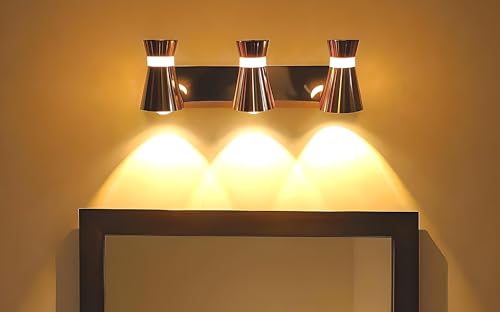 Image of FILLISKA 3 in 1 Double Wall spot /Picture /Display /Mirror Light with Adjustable Head and Colour Changing Function (3 Way RoseGold-397)