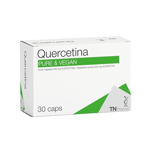 TN Pharma Quercetina, 30 Capsule Vegetali, 400mg, Integratore Alimentare Antiossidante e Antinfiammatorio, Vegan, Senza Glutine, Senza Lattosio