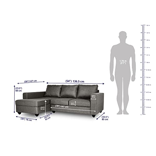 Image of Wakefit Sofa Set | 3 Year Warranty | Sofa 2 Seater, 2 Seater Sofa for Living Room, Wooden Sofa Set, Couch Sofa for Living Room, Sofa for Living Room - Napper(Omega : Grey)