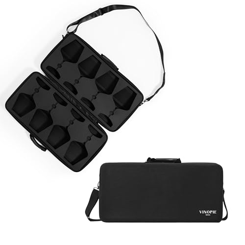 VINOPIE Woven 4-Piece Wine Glass Travel Case with EVA Foam