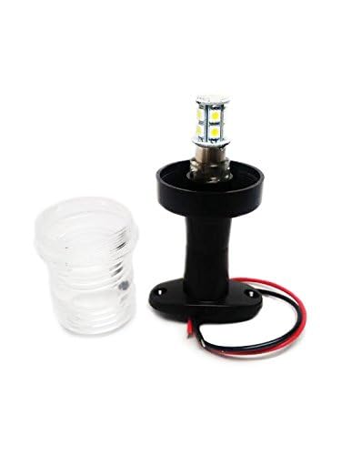 Pactrade Marine 12V Marine Boat Yacht Pontoon Navigation Anchor Light 360 Degrees All Around Nature White LED Splashproof Black Housing USCG Certified Approved (Fixed Base (H=5.5")), Navigation Lights - Canada