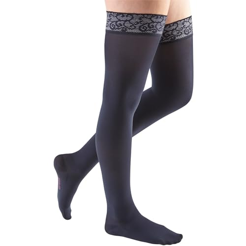 Image of mediven comfort for women, 15-20 mmHg, Thigh High Compression Stockings w / Lace Top-Band, Closed Toe