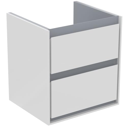 Ideal Standard Connect Air Waschtischunterschrank, 480mm, 2 Auszüge, E1607, Farbe: Weiß glänzend/hellgrau matt - E1607KN